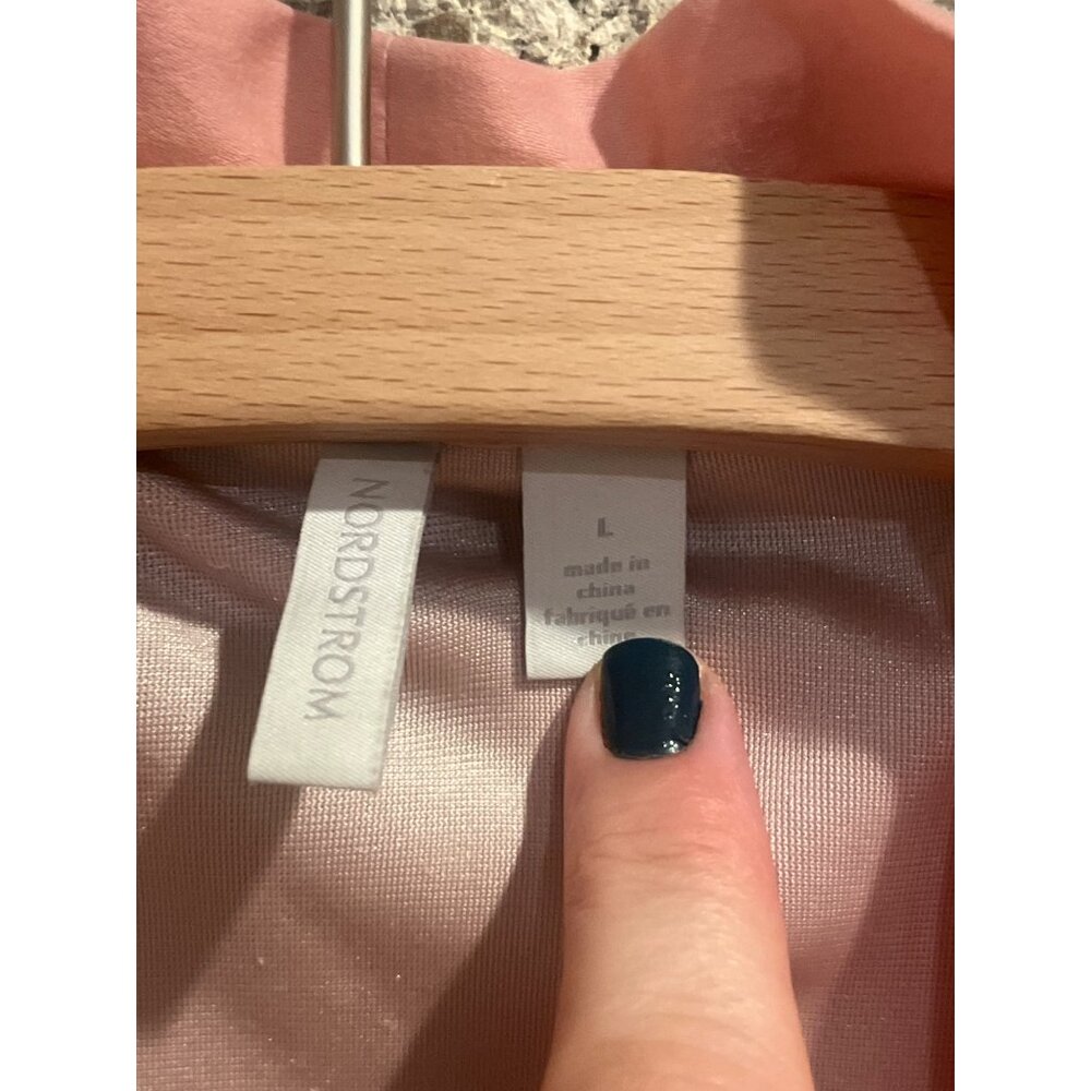 Nordstrom Womens Long Pink Velvet Open-Front Duster Cardigan With Pockets & Belt - Picture 5 of 8